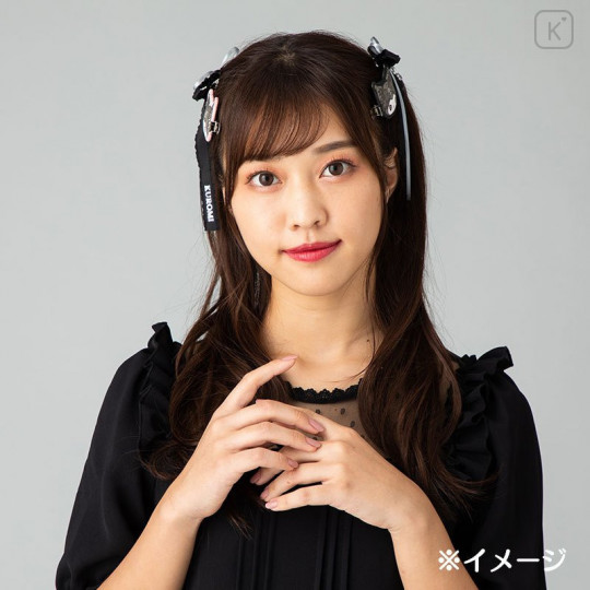 Japan Sanrio Hair Clip 2pcs - Kuromi / Midnight Melokuro - 8