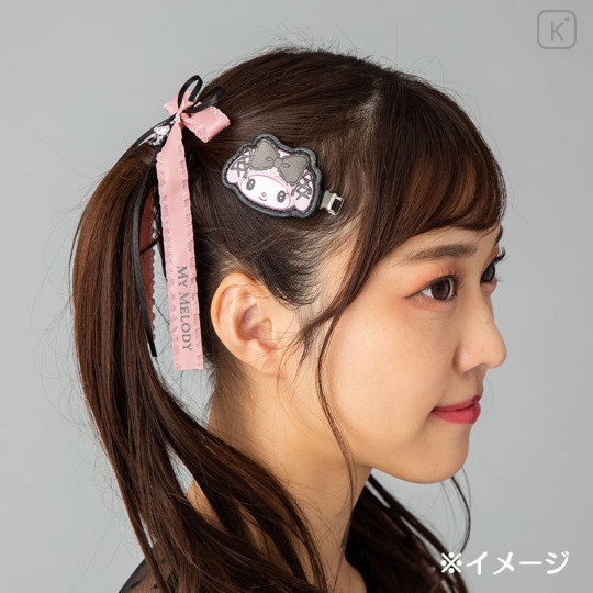 Japan Sanrio Hair Clip 2pcs - My Melody / Midnight Melokuro - 7