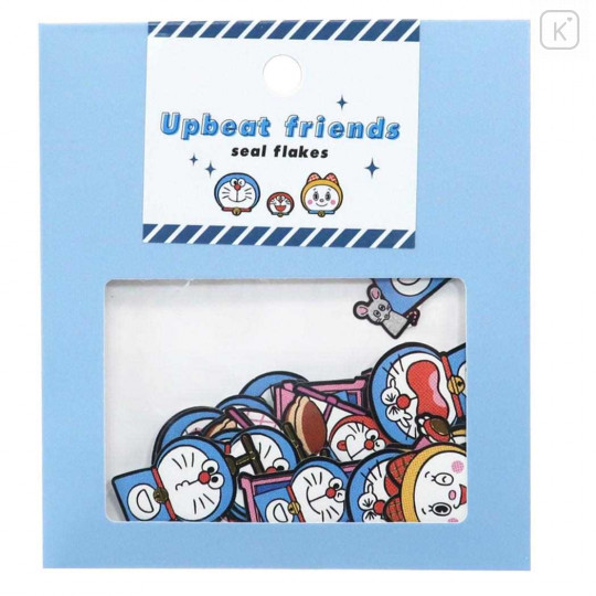 Japan Doraemon Upbeat Friends Seal Flakes Sticker - 1