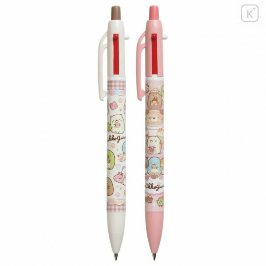 Japan San-X 2+1 Multi Color Ball Pen & Mechanical Pencil 2pcs Set - Sumikko Gurashi / Sweets House - 1