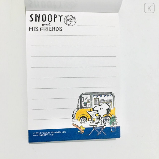 Japan Peanuts Mini Notepad - Snoopy & Friends / Snack Truck - 3