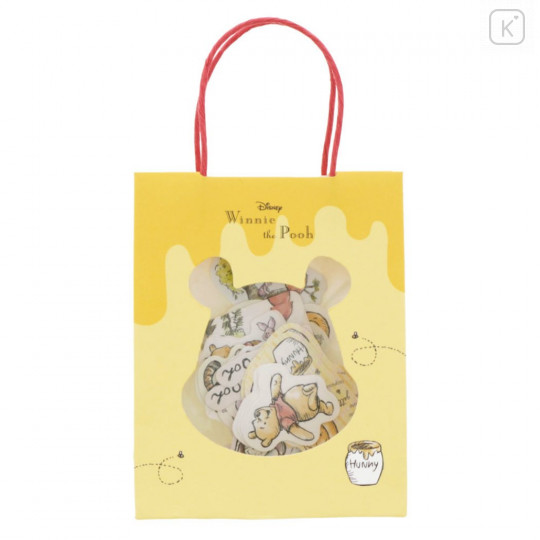 Japan Disney Stickers with Mini Paper Bag - Winnie The Pooh / Yellow - 1