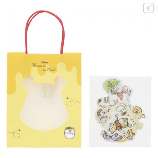 Japan Disney Stickers with Mini Paper Bag - Winnie The Pooh / Yellow - 2