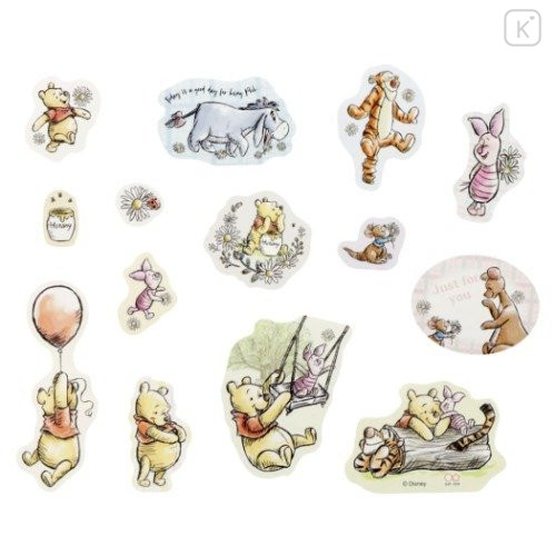 Japan Disney Stickers with Mini Paper Bag - Winnie The Pooh / Yellow - 4