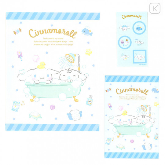 Japan Sanrio Stationery Letter Set - Cinnamoroll / Bath - 1