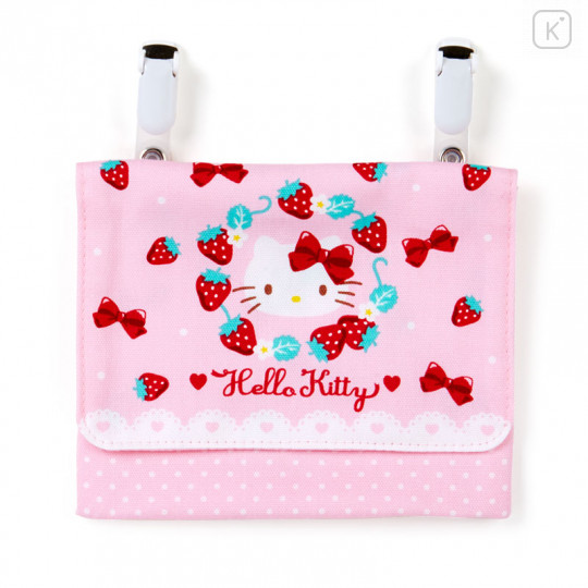 Japan Sanrio Pocket Pouch - Hello Kitty / Strawberry - 1