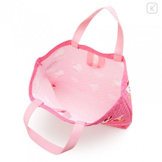 Japan Sanrio Quilting Handbag - Hello Kitty / Bear - 3
