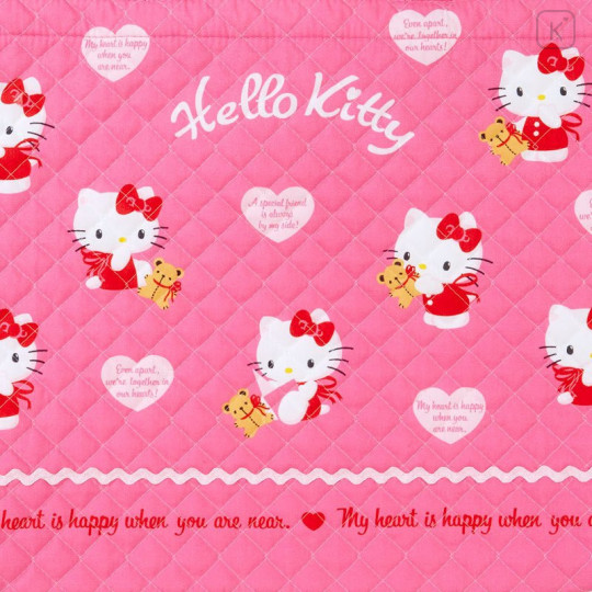 Japan Sanrio Quilting Handbag - Hello Kitty / Bear - 4