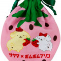 Japan Sanrio Strawberry Drawstring Bag - Pompompurin / Sakuma - 3