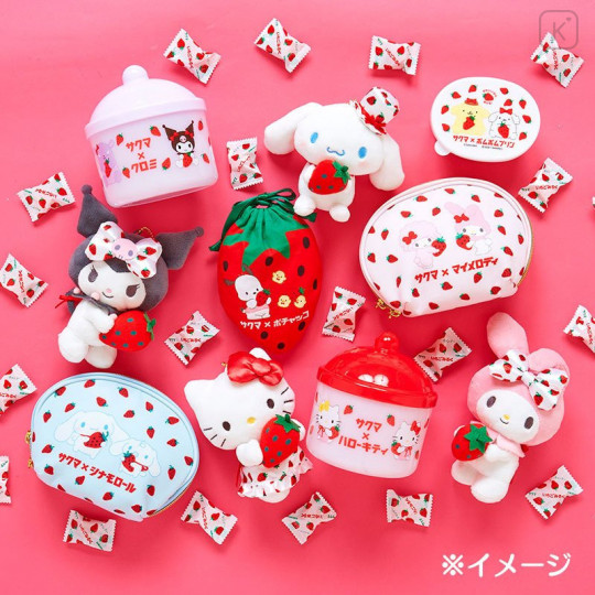 Japan Sanrio Strawberry Drawstring Bag - Pochacco / Sakuma - 7