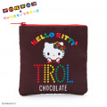 Japan Sanrio Square Pouch - Hello Kitty / Tirol Choco - 1