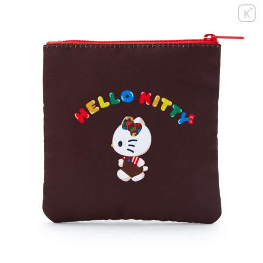 Japan Sanrio Square Pouch - Hello Kitty / Tirol Choco - 2