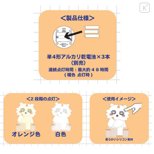 Japan Chiikawa Battery-Powered Mascot LED Nightlight - Anoko : Sitting - 5