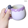 Japan Sanrio 3D Porcelain Mug with Nokkari Figure - Kuromi : Light Purle - 2