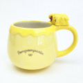 Japan Sanrio 3D Porcelain Mug with Nokkari Figure - Pompompurin : Light Yellow - 1