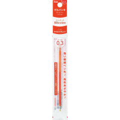 Japan Pentel XBGRN3 Ballpoint Pen Refill - 0.3mm Carrot Orange