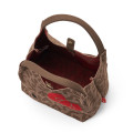 Japan Sanrio Rootote Deli V-Neck Tote Bag - Hello Kitty : Leo Brown - 3