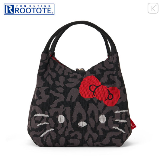 Japan Sanrio Rootote Deli V-Neck Tote Bag - Hello Kitty : Leo Black - 1