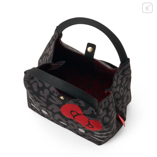 Japan Sanrio Rootote Deli V-Neck Tote Bag - Hello Kitty : Leo Black - 3