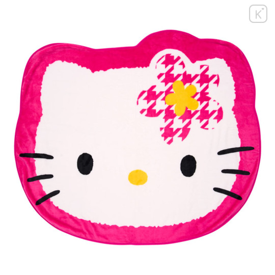 Japan Sanrio Original Face-Shaped Blanket - Hello Kitty : Pink - 1