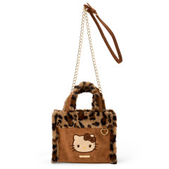 Japan Sanrio Original Square Boa 2-Way Bag - Hello Kitty : Brown