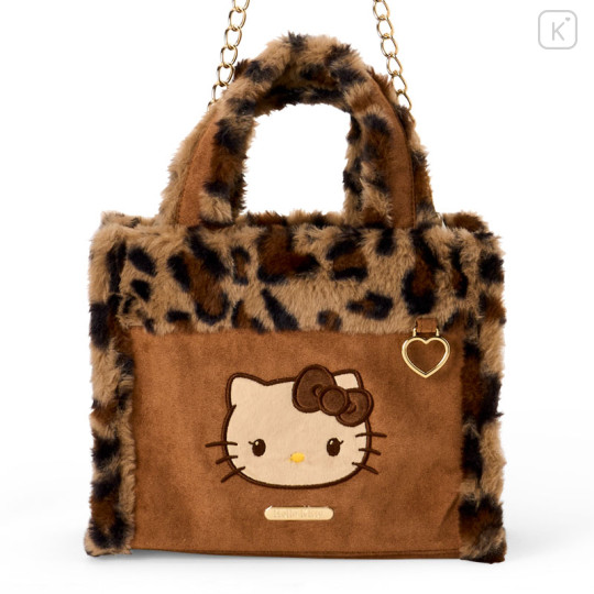 Japan Sanrio Original Square Boa 2-Way Bag - Hello Kitty : Brown - 2