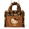 Japan Sanrio Original Square Boa 2-Way Bag - Hello Kitty : Brown - 2