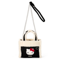 Japan Sanrio Original Square Boa 2-Way Bag - Hello Kitty : Black