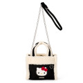 Japan Sanrio Original Square Boa 2-Way Bag - Hello Kitty : Black - 1