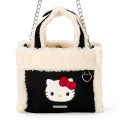 Japan Sanrio Original Square Boa 2-Way Bag - Hello Kitty : Black - 2
