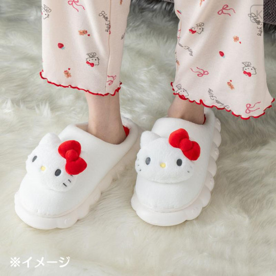 Japan Sanrio Original Mascot Slippers - Hello Kitty : White - 6