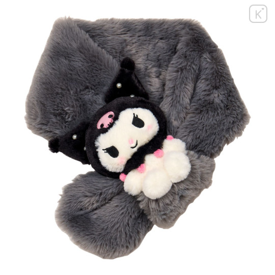 Japan Sanrio Original Kids Scarf with Mascot - Kuromi - 1