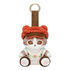 Japan Mofusand Mascot Holder - Woodlands Bear Hat Cat