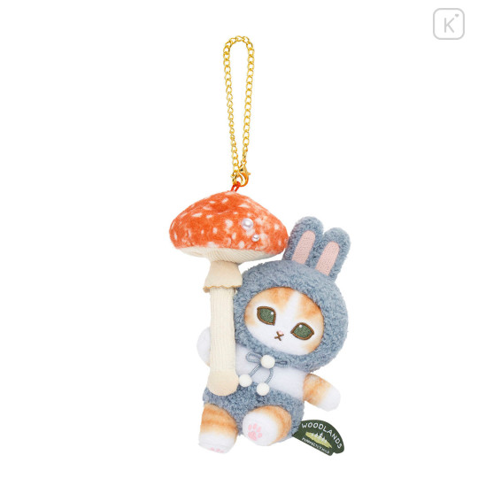 Japan Mofusand Fluffy Mascot Holder - Woodlands Rabbit Cat and Mushroom Flying - 1