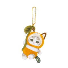 Japan Mofusand Fluffy Mascot Holder - Woodlands Fox Cat and Leaf Flying