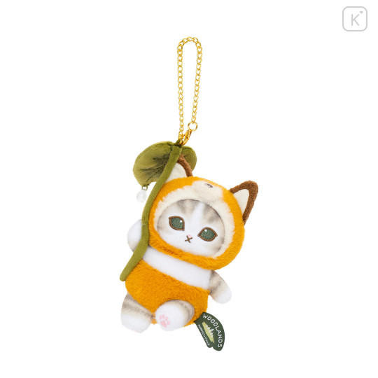 Japan Mofusand Fluffy Mascot Holder - Woodlands Fox Cat and Leaf Flying - 5