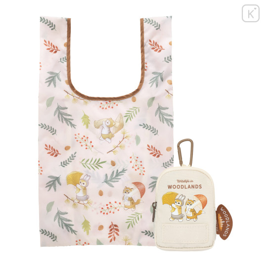 Japan Mofusand Eco Bag in Mini Backpack Pouch - Woodlands Leaf - 1