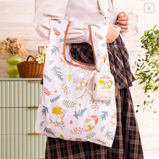 Japan Mofusand Eco Bag in Mini Backpack Pouch - Woodlands Leaf - 2