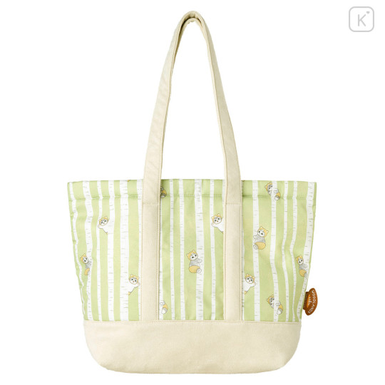 Japan Mofusand Large Tote Bag with Gusset - Woodlands Tree-Climbing Bear Cat - 1