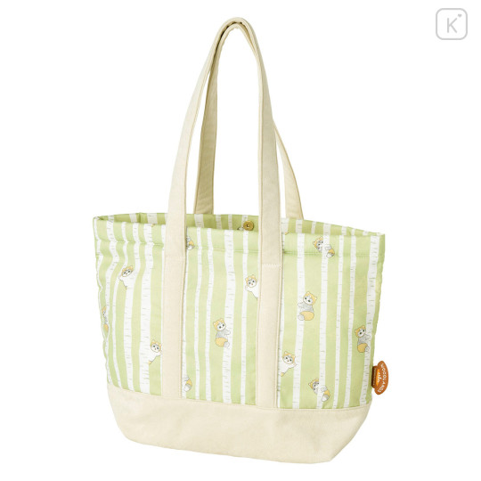 Japan Mofusand Large Tote Bag with Gusset - Woodlands Tree-Climbing Bear Cat - 4