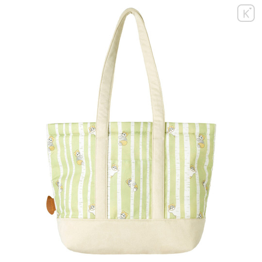 Japan Mofusand Large Tote Bag with Gusset - Woodlands Tree-Climbing Bear Cat - 5