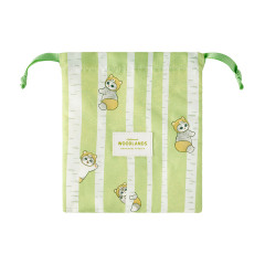 Japan Mofusand Drawstring Bag - Woodlands Tree-Climbing Bear Cat