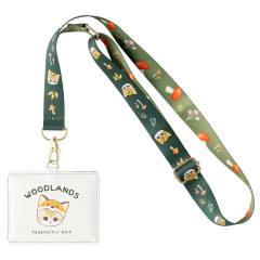 Japan Mofusand Neck Strap & Card Holder Set - Woodlands Fox Cat