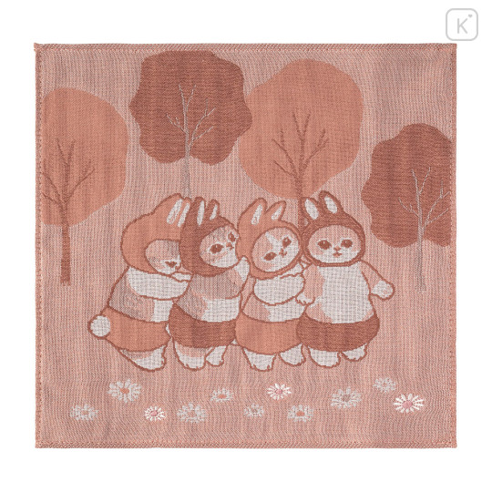 Japan Mofusand Jacquard Gauze Hand Towel - Woodlands Rabbit Cat - 1