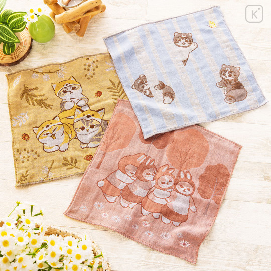 Japan Mofusand Jacquard Gauze Hand Towel - Woodlands Bear Cat - 2