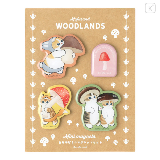 Japan Mofusand Souvenir Mini Magnet Set - Woodlands Mushroom - 1