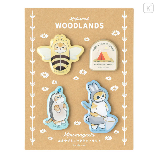 Japan Mofusand Souvenir Mini Magnet Set - Woodlands Insect Catching - 1