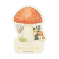 Japan Mofusand Foil Stamped Sticker - Woodlands Bunny Cat and Mushroom - 1