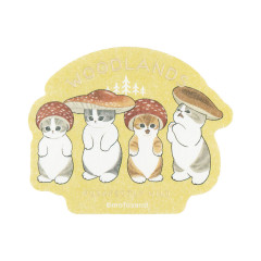 Japan Mofusand Foil Stamped Sticker - Woodlands Mushroom Cat