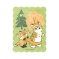 Japan Mofusand Foil Stamped Sticker - Woodlands Fox Cat in the Forest - 1